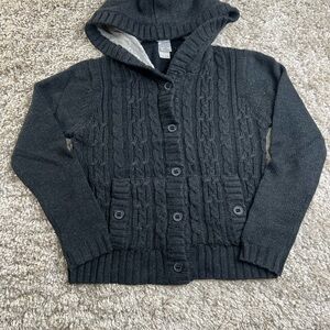 The North Face Black Cable-Knit wool blend Hooded Cardigan A-5 series
